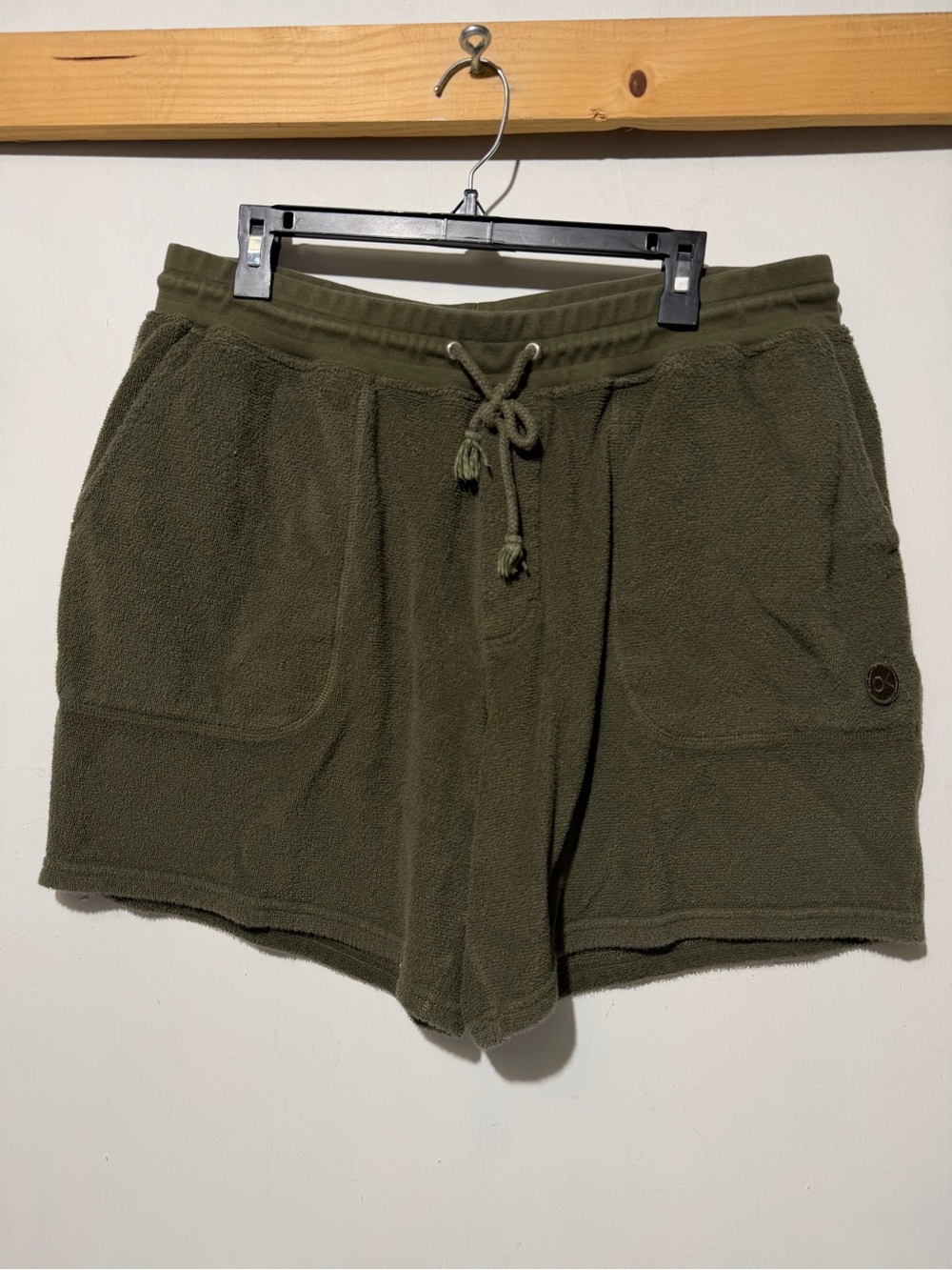 Outerknown Hightide Terry Sweatshorts Olive Green Size XL Organic Cotton